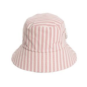 Pink striped bucket hat